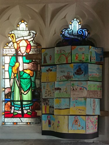 stained glass artwork inside
